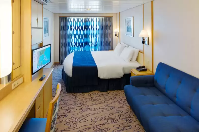 Cabina comunicada con vista al mar y balcón